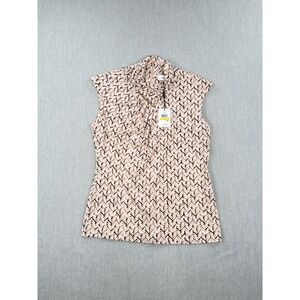 Calvin Klein Blush Pink Sleeveless Patterned Blouse